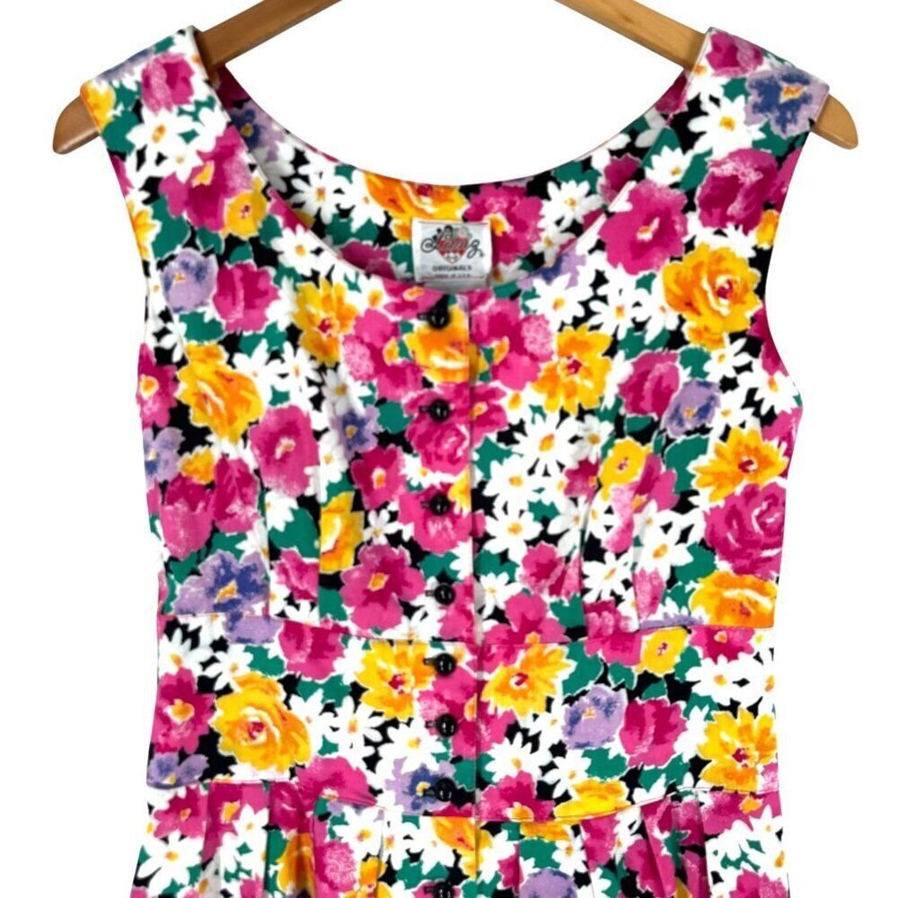 Rockabilly Vintage 80's/90's Lanz Floral Print Cotton Cottagecore Dress Size 6 - Picture 3 of 7